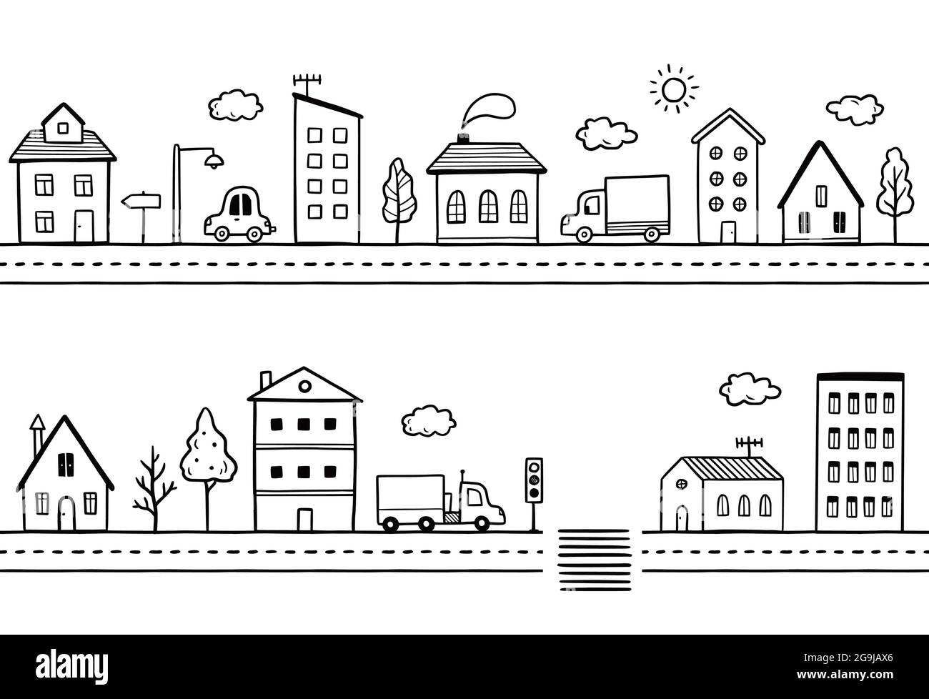 doodle-city-street-with-house-hand-drawn-sketch-style-house-building-with-roof-vector