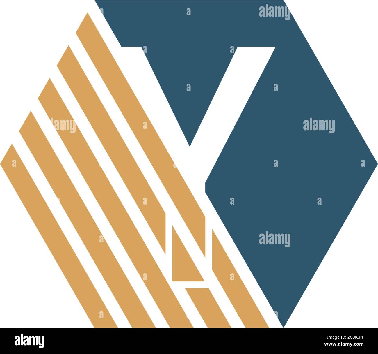 Letter Y behind the hexagon with strip design vector Stock Vector