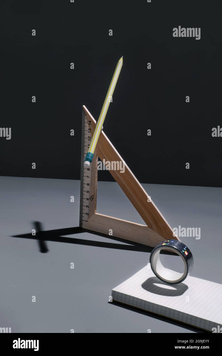 Pencil and ruler hi-res stock photography and images - Alamy