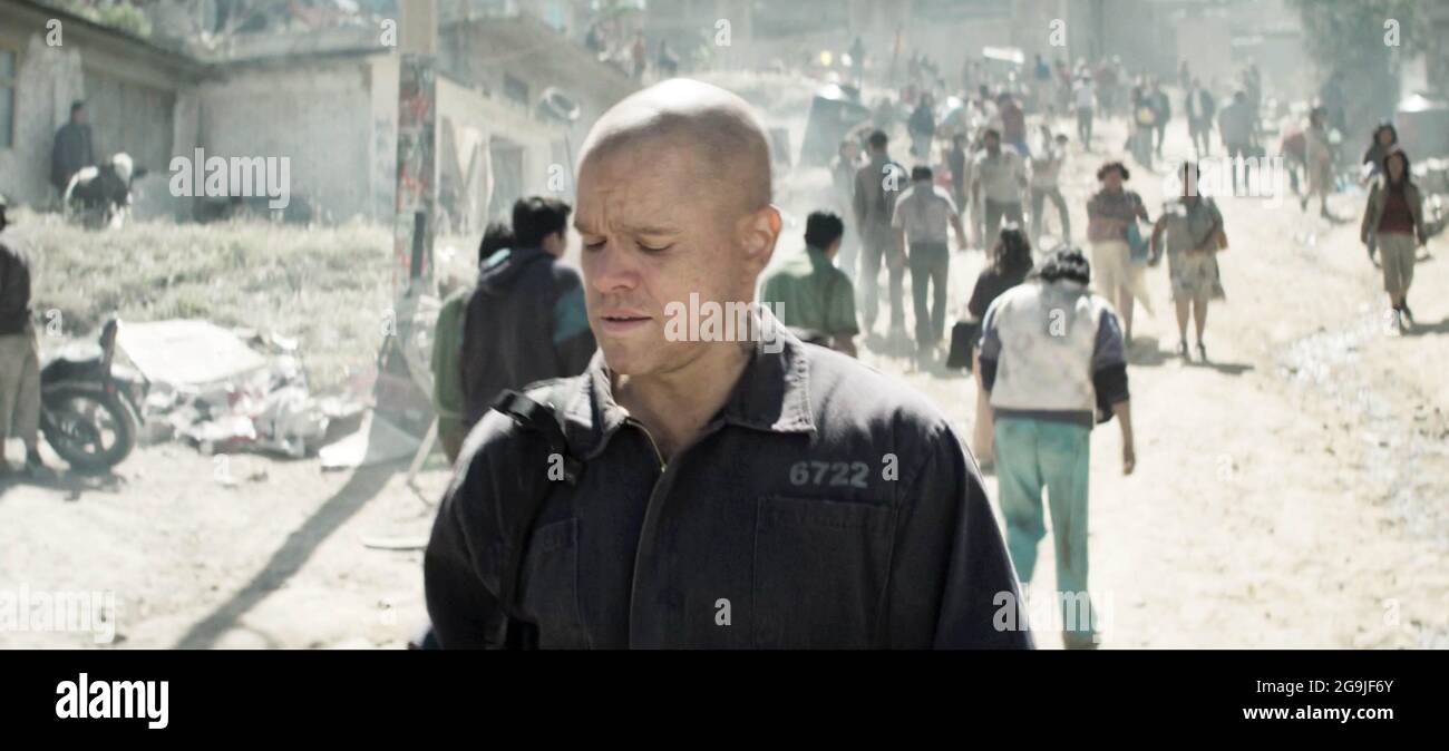 Los Angeles.CA.USA. Matt Damon as Max with Alice Braga in the ©Sony  Pictures promo for the new movie : Elysium (2013). A futuristic film set in  2154 where humanity has split into