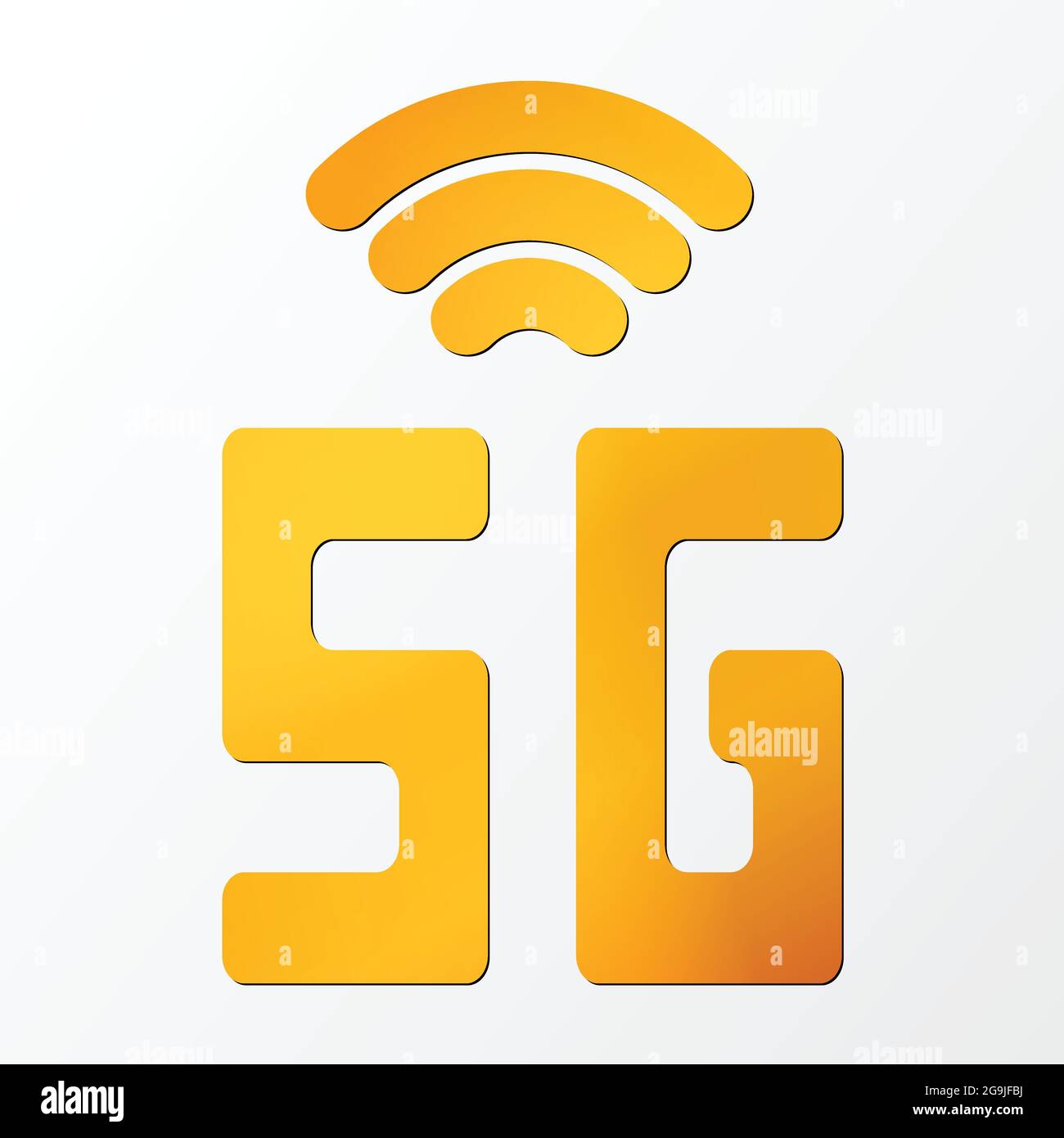 Vector golden icon network sign 5G. 5g internet technology symbol in ...