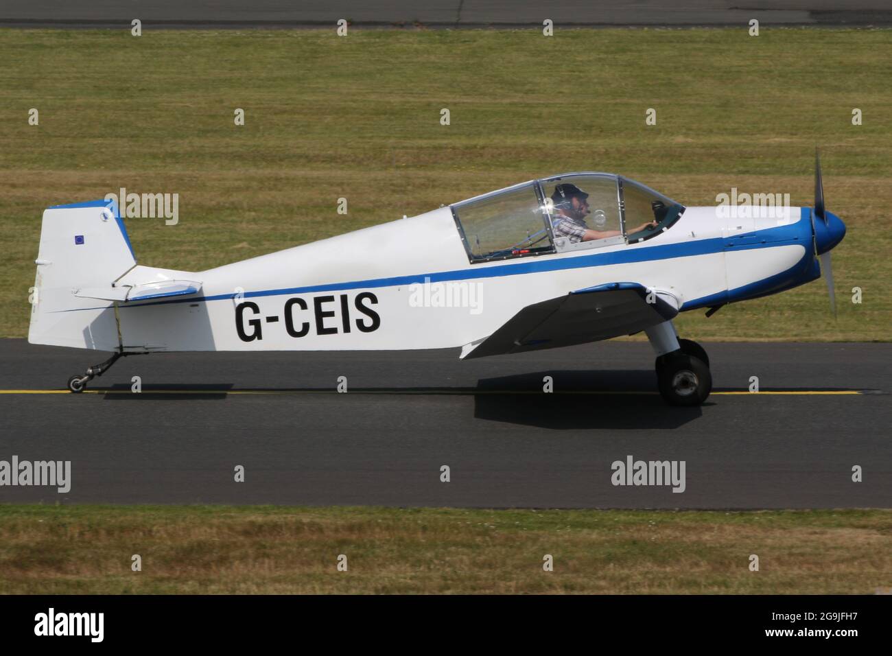 G-CEIS, a privately owned Jodel DR.1050 Ambassadeur, at Prestwick International Airport in Ayrshire, Scotland. Stock Photo