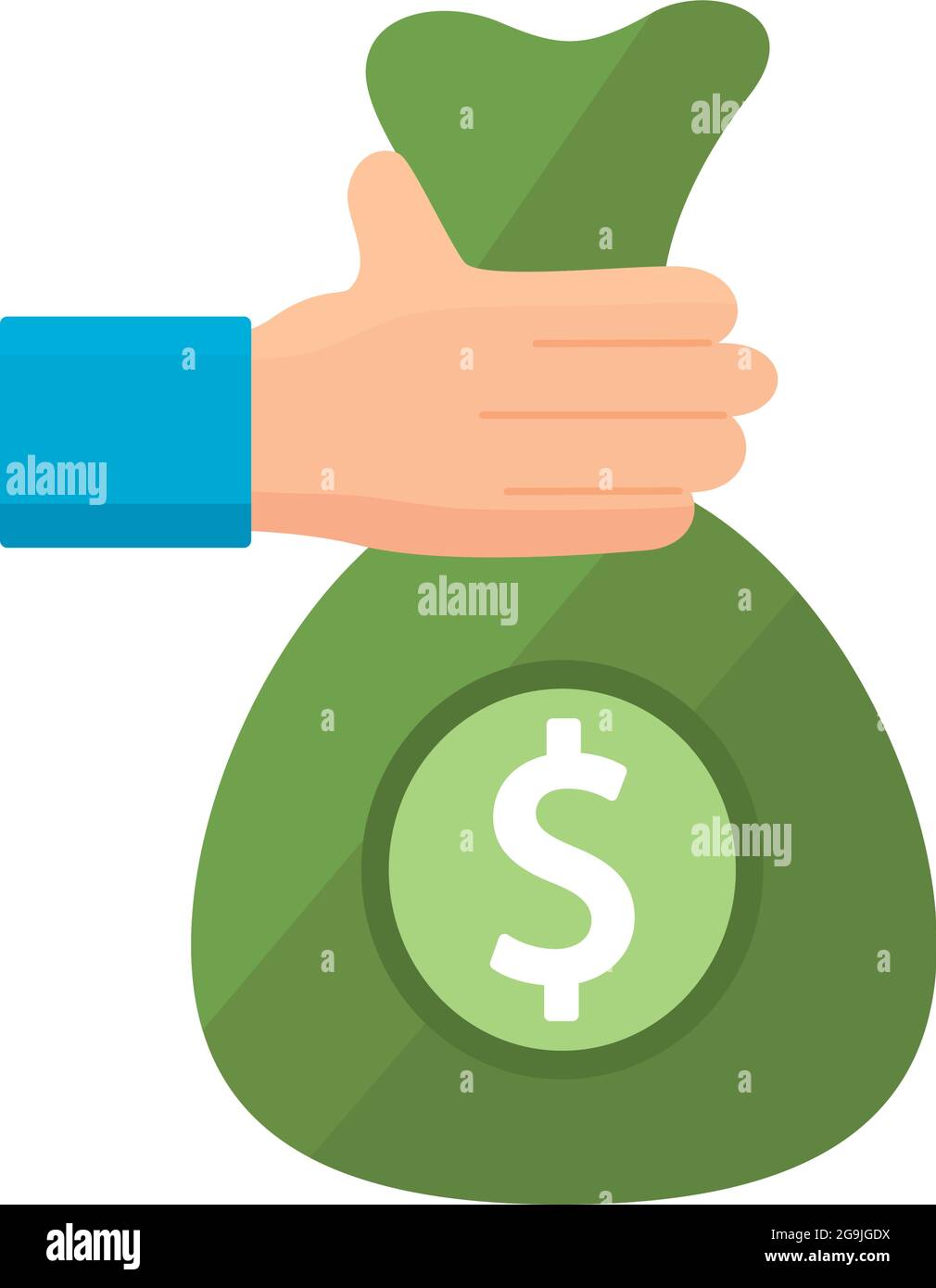 hand holding money bag isolated icon Stock Vector Image & Art - Alamy