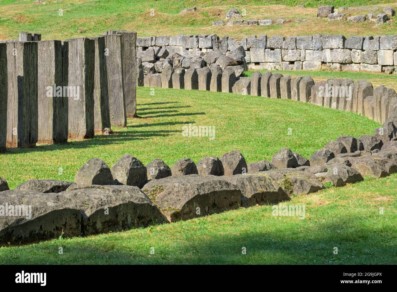 dacian Stonehenge in Sarmizegetusa Regia, Romania Stock Photo
