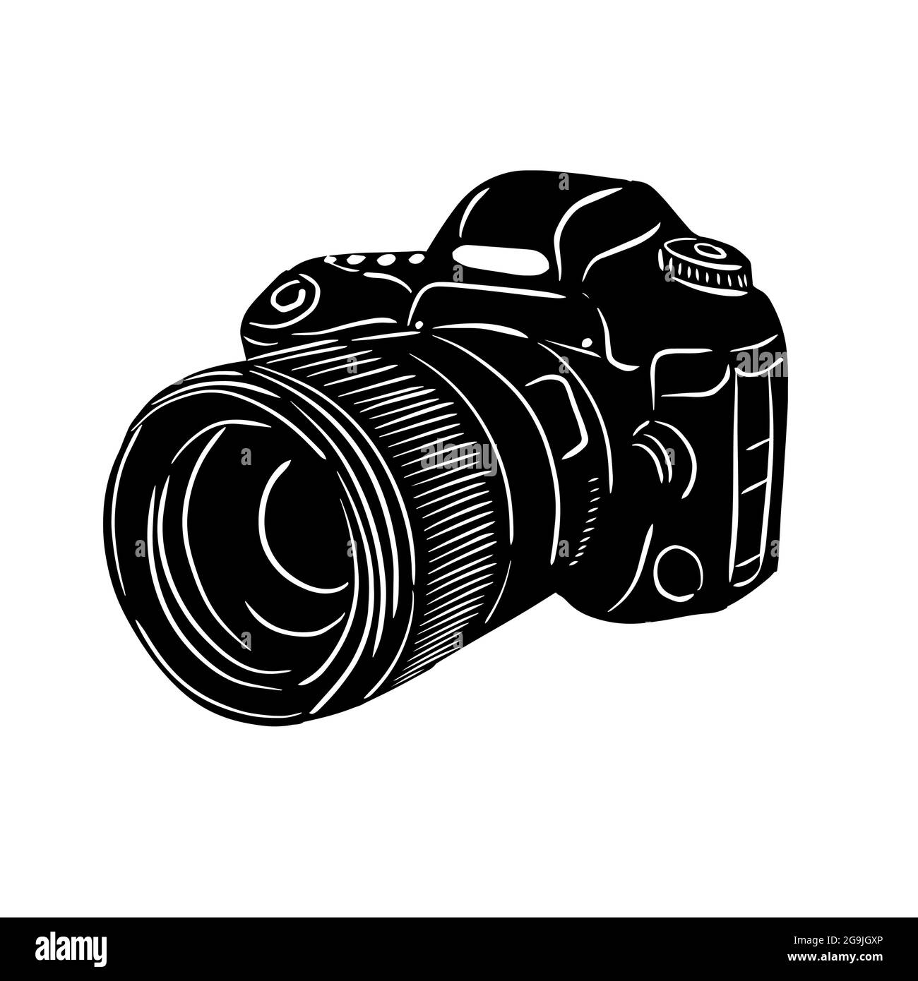 Graphic object SLR camera. Vector illustration Stock Vector Image & Art -  Alamy