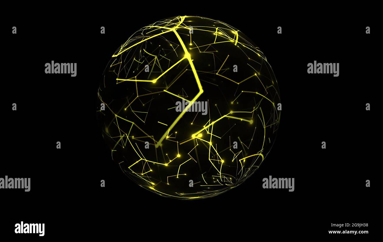 Connections concept on rotating sphere Stock Photo