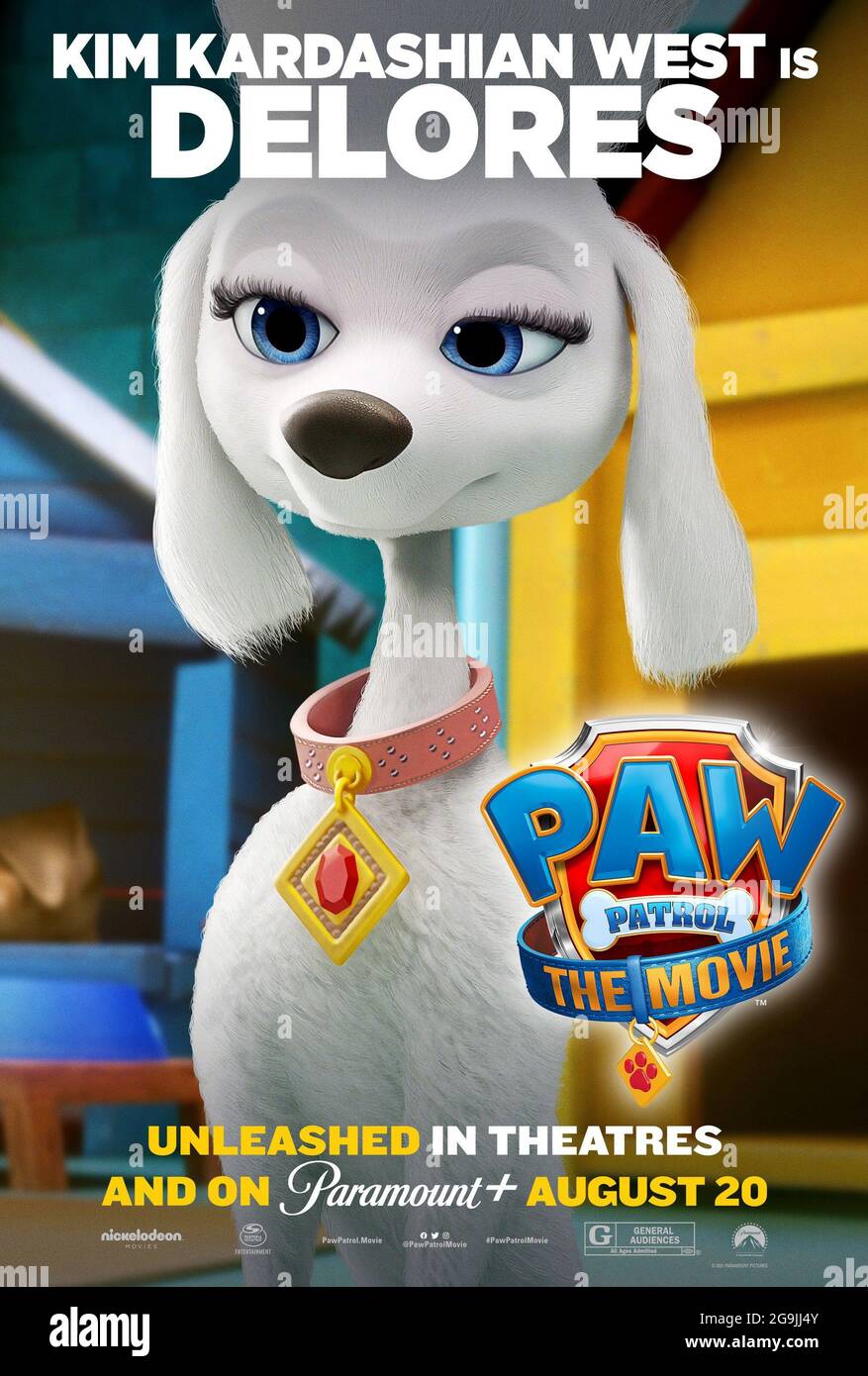 PAW PATROL: THE MOVIE, character poster, Delores (voice: Kim Kardashian),  2021. © Paramount Pictures / Courtesy Everett Collection Stock Photo - Alamy