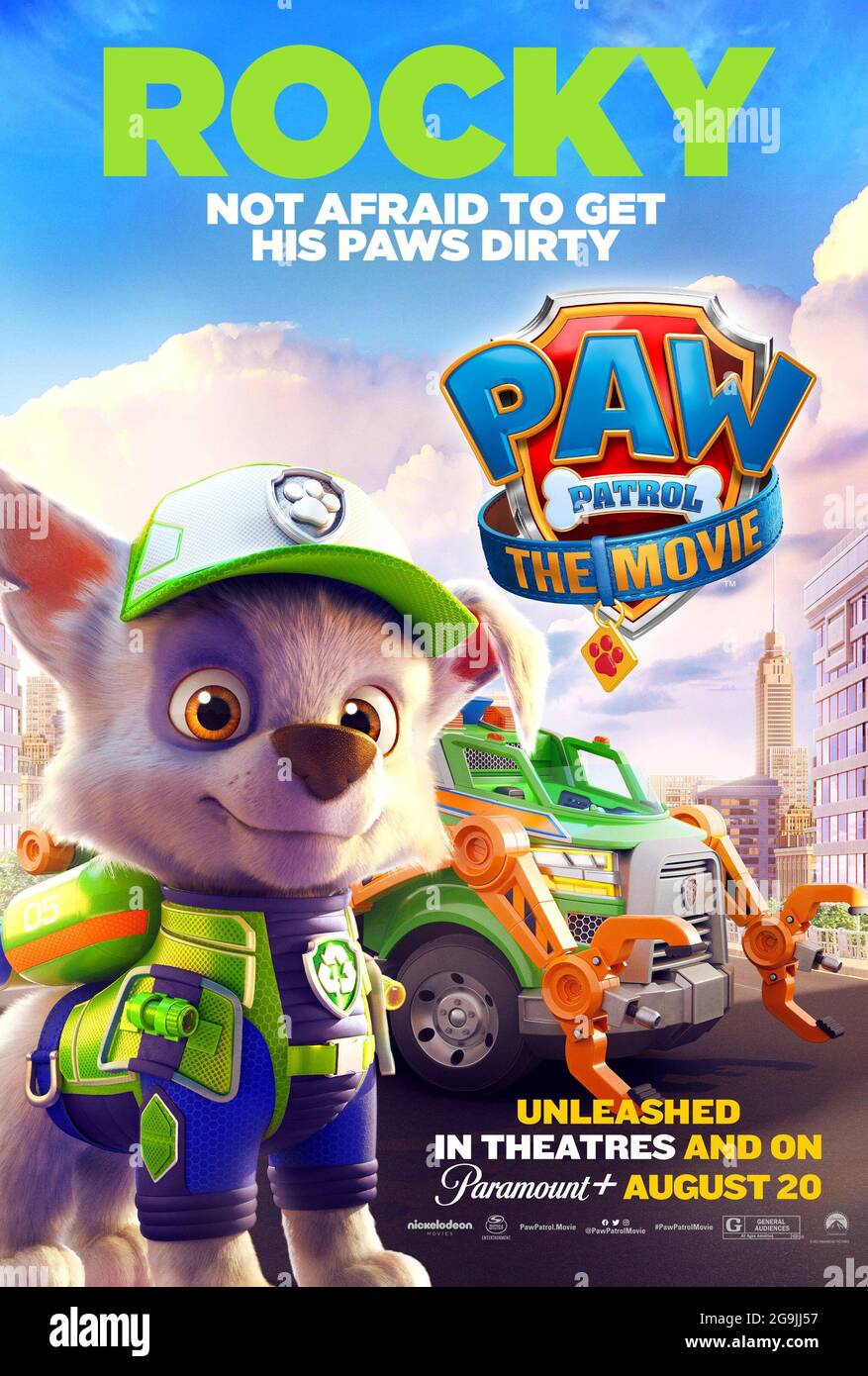 PAW PATROL: THE MOVIE, character poster, Rocky (voice: Callum Shoniker),  2021. © Paramount Pictures / Courtesy Everett Collection Stock Photo - Alamy