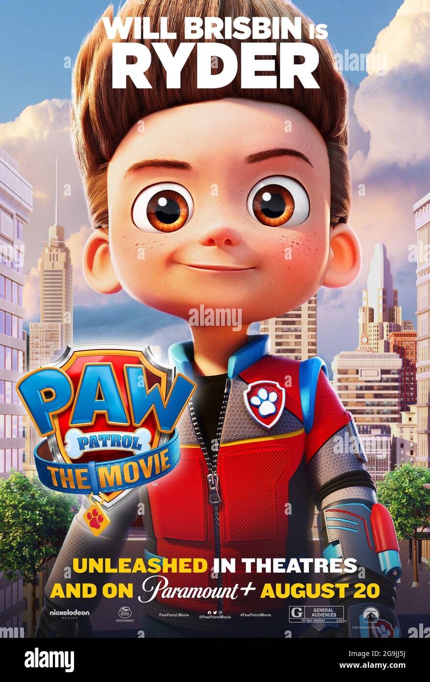 Paw Patrol The Movie Character Poster Ryder Voice Will Brisbin 2021 Paramount Pictures Courtesy Everett Collection Stock Photo Alamy