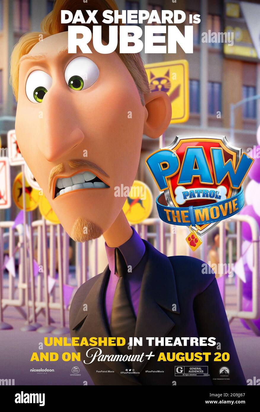 PAW PATROL: THE MOVIE, character poster, Ruben (voice: Dax Shepard), 2021.  © Paramount Pictures / Courtesy Everett Collection Stock Photo - Alamy