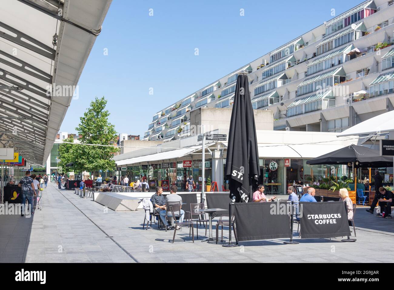 The Brunswick Centre retail and apartment complex, Marchmont Street, Bloomsbury, London Borough of Camden, Greater London, England, United Kingdom Stock Photo