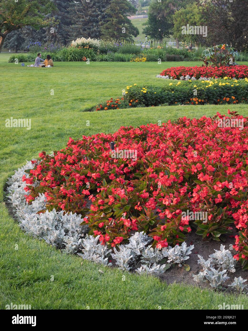 Riley park flower garden in summer, Calgary, Alberta, Canada Stock