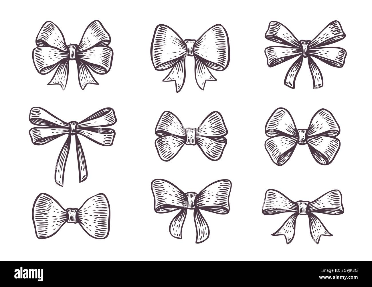 Bow tie set sketch Stock Vector Images Alamy