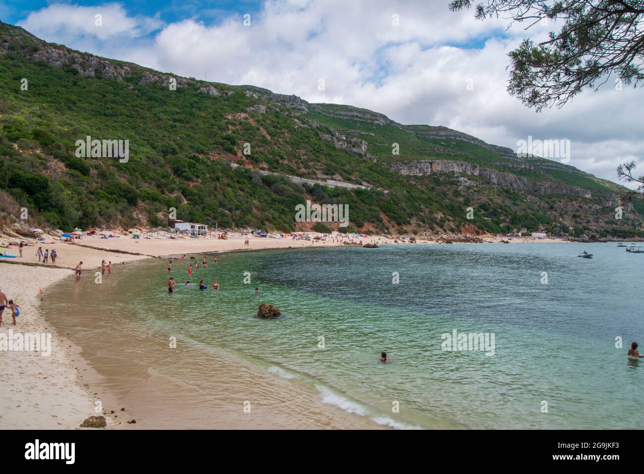 Galapinhos beach located in municipality of Setúbal, in Serra da Arrábida, beautiful Portuguese beaches Stock Photo