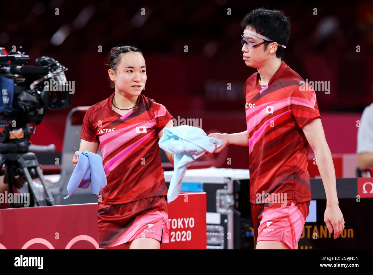 Tokyo, Japan. 26th July, 2021. & Jun Mizutani & Mima Ito (JPN) Table