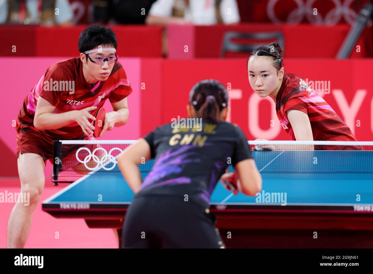 Tokyo, Japan. 26th July, 2021. & Jun Mizutani & Mima Ito (JPN) Table