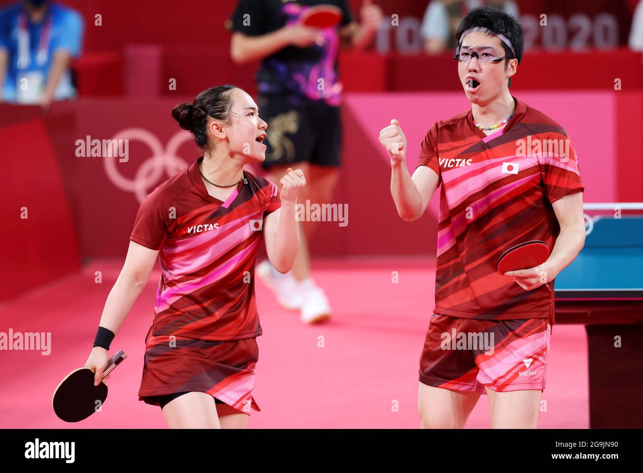 Tokyo, Japan. 26th July, 2021. & Jun Mizutani & Mima Ito (JPN) Table