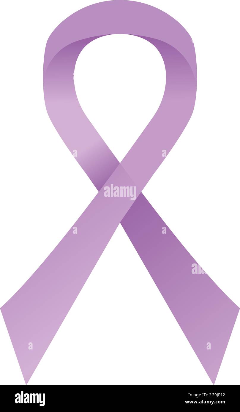 Periwinkle, lilac, Lavender awareness ribbon. Eating disorders, concern and Esophageal cancer concept. Stock vector illustration isolated on white Stock Vector