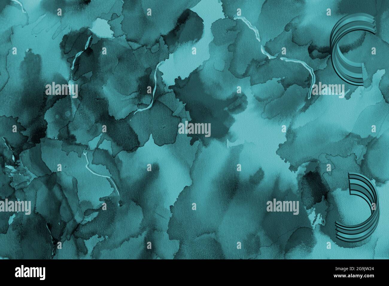 Abstract painting in acrylic dust clouds in outer space Stock Photo