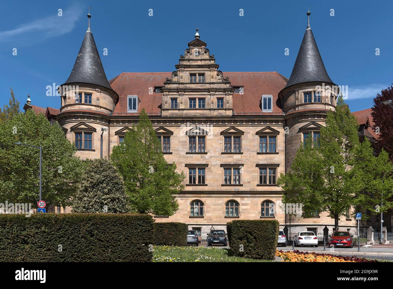 District Court, built 1879, Bamberg, Upper Franconia, Bavaria, Germany Stock Photo