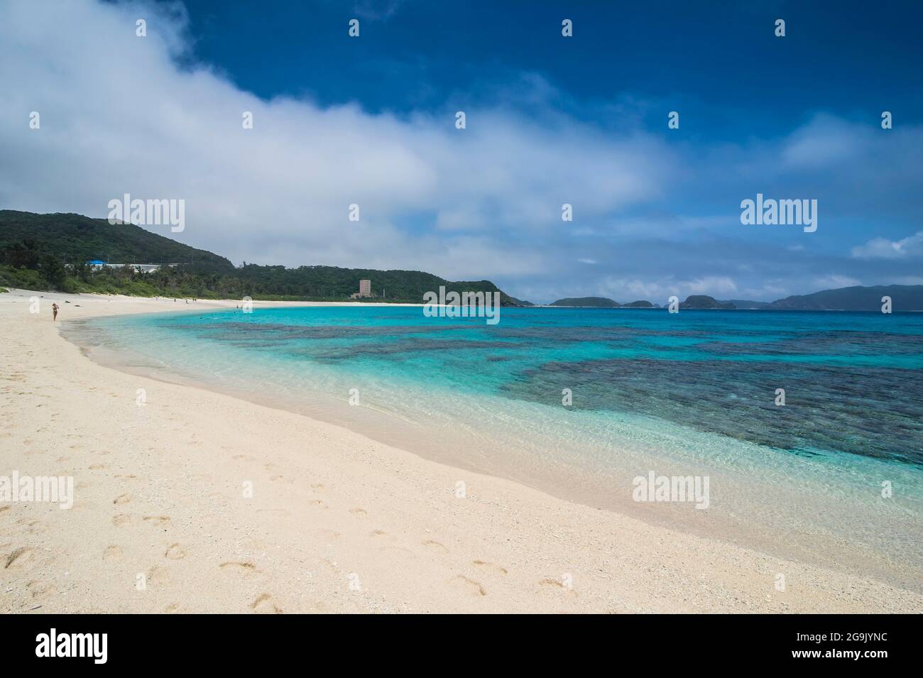 Turquoise waters on Furuzamami Beach, Zamami island, Kerama islands, Okinawa, Japan Stock Photo