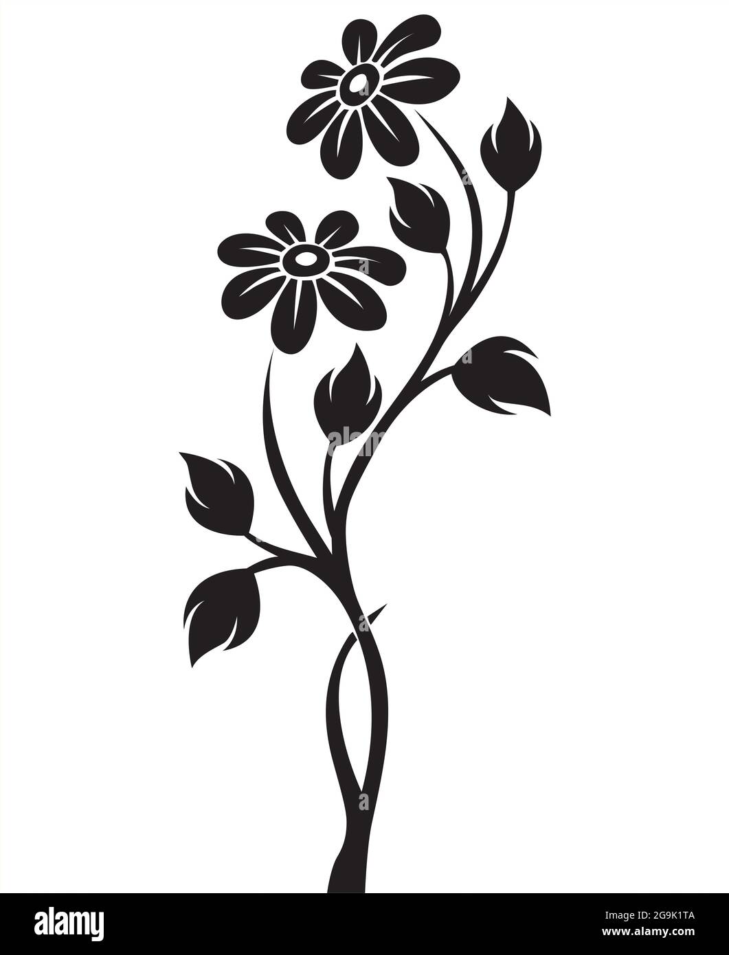 Elegant Black And White Flower Vector Stock Vector Image & Art - Alamy