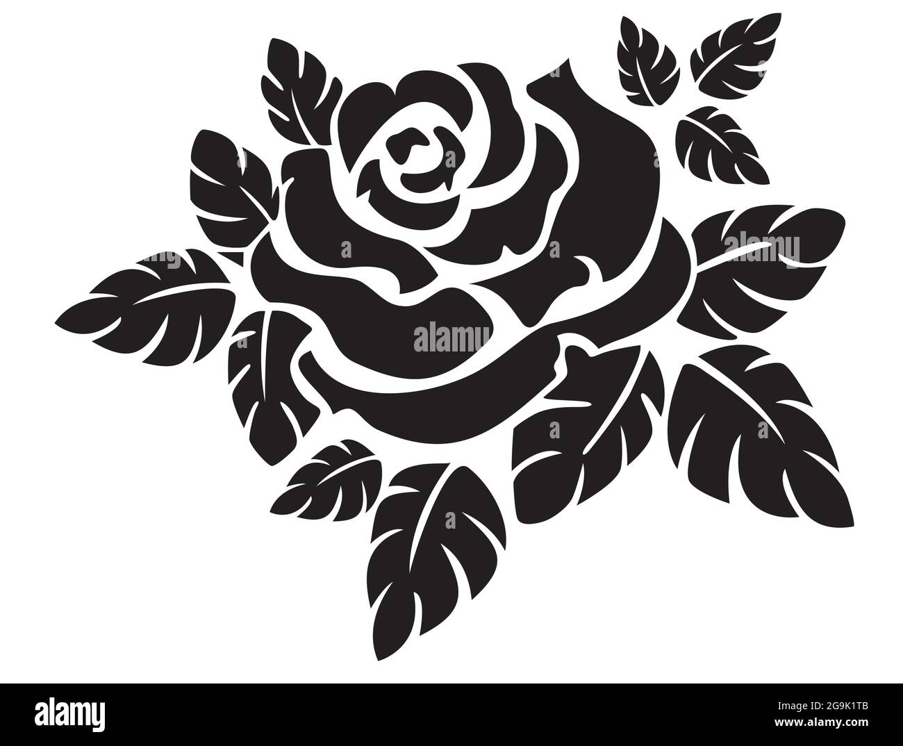 Elegant Black And White Flower Vector Stock Vector Image & Art - Alamy