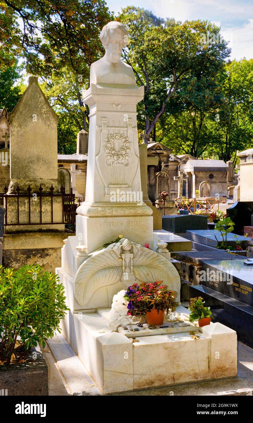 Tomb of Heinrich Heine, Cimetiere de Montmartre, Cemetery, Paris, France Stock Photo