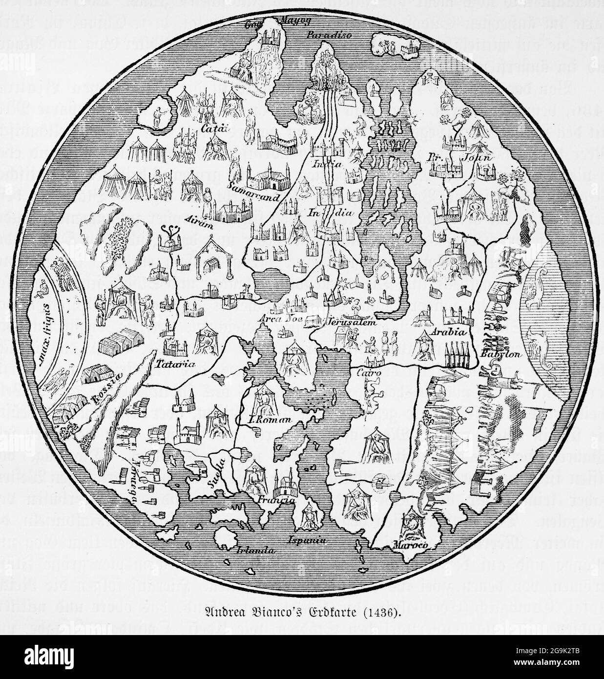 Bianco World Map (1436) by the navigator Andrea Bianco