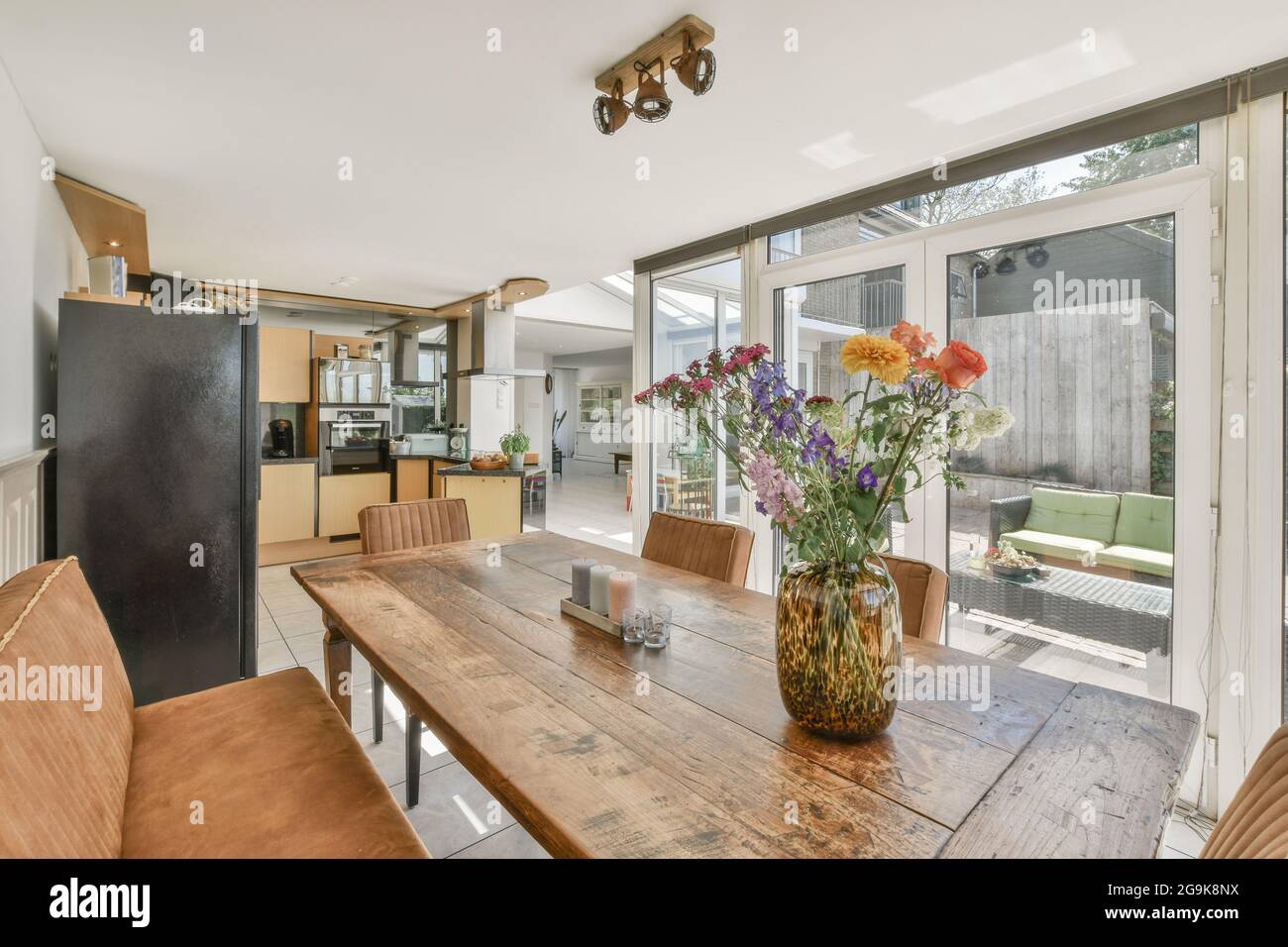 Interior design of bright and beautiful dining room Stock Photo - Alamy