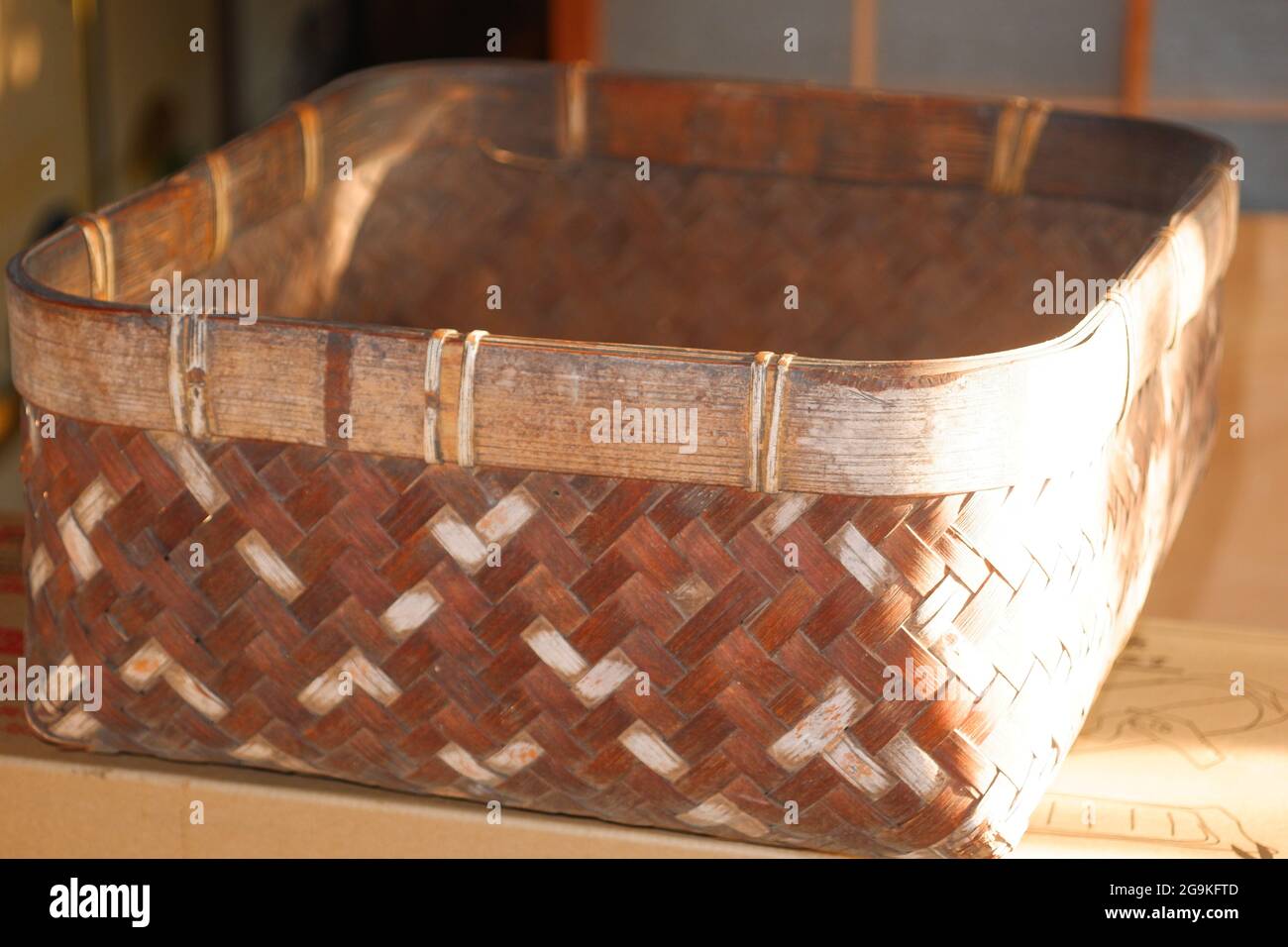 Old Japanese Bamboo Basket Stock Photo Alamy