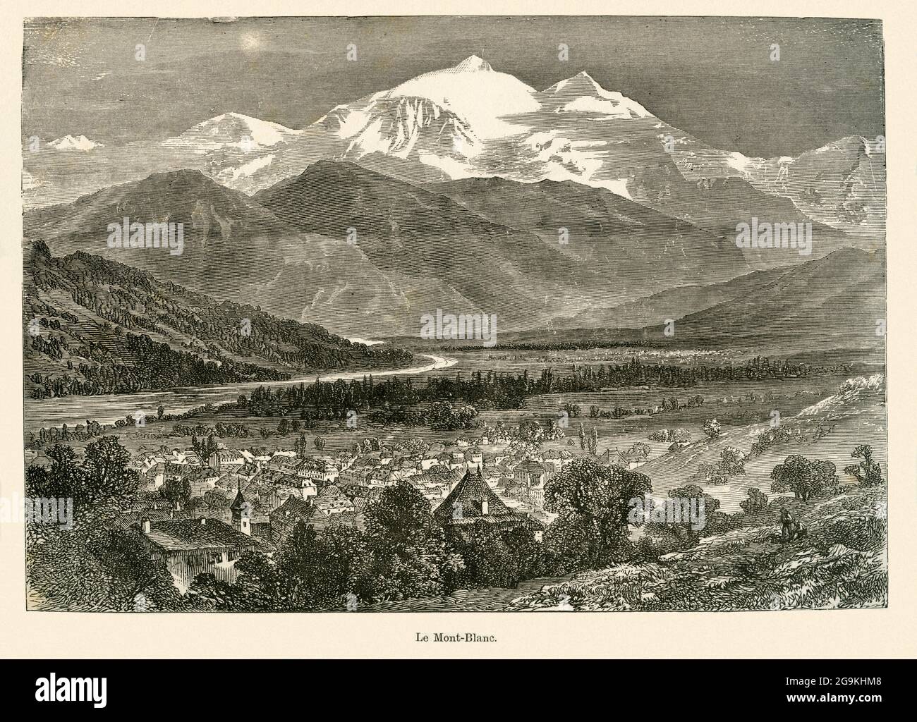 geography / travel, France, Mont Blanc, engraving from: 'Quelques Merveilles et Curiosités Du Monde', ADDITIONAL-RIGHTS-CLEARANCE-INFO-NOT-AVAILABLE Stock Photo
