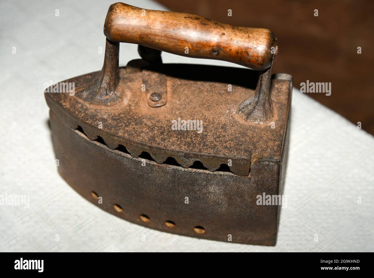 Old charcoal iron for ironing clothes Stock Photo - Alamy