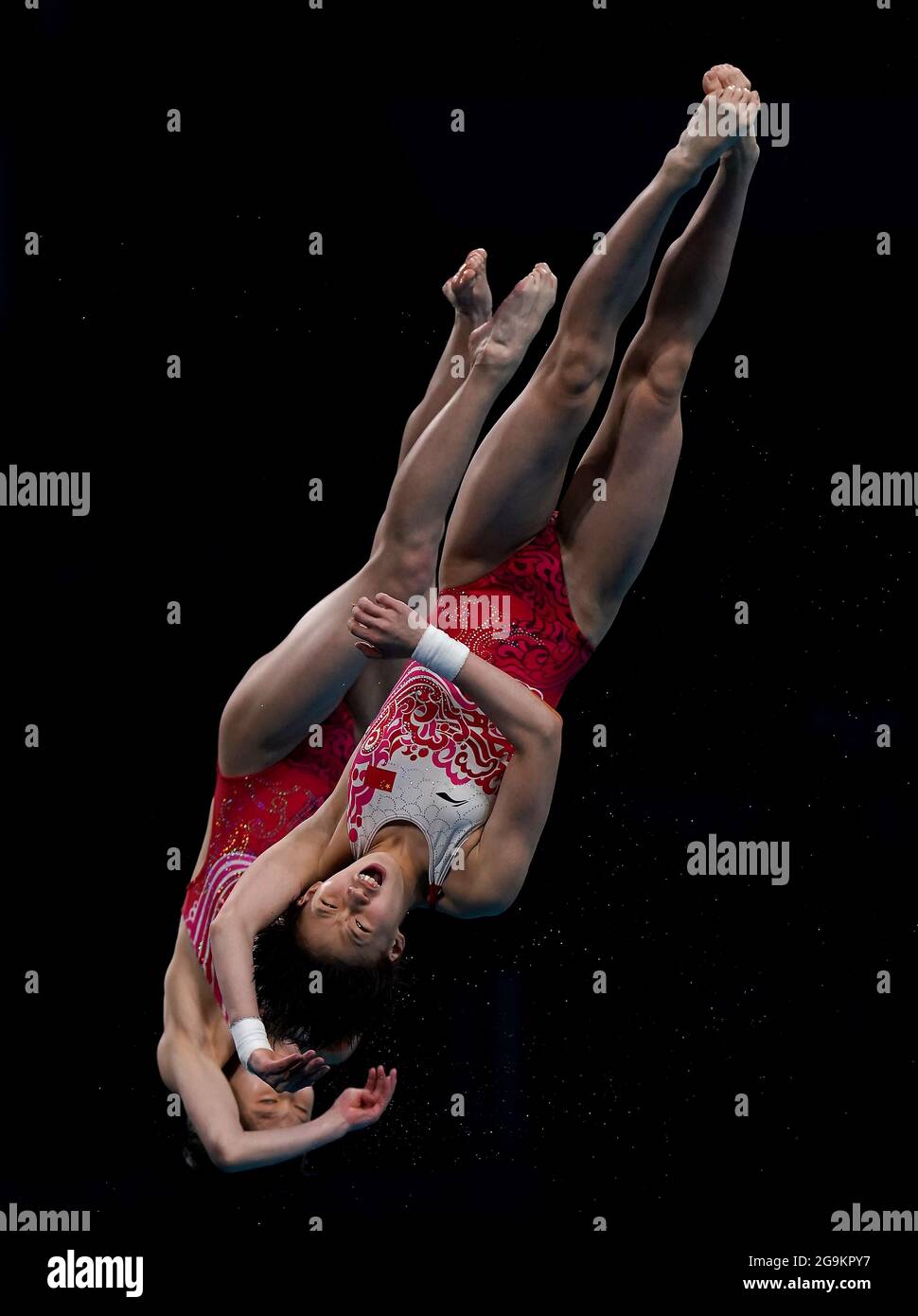 China's Yuxi Chen and Jiaqi Zhang during the Women's Synchronised 10m ...