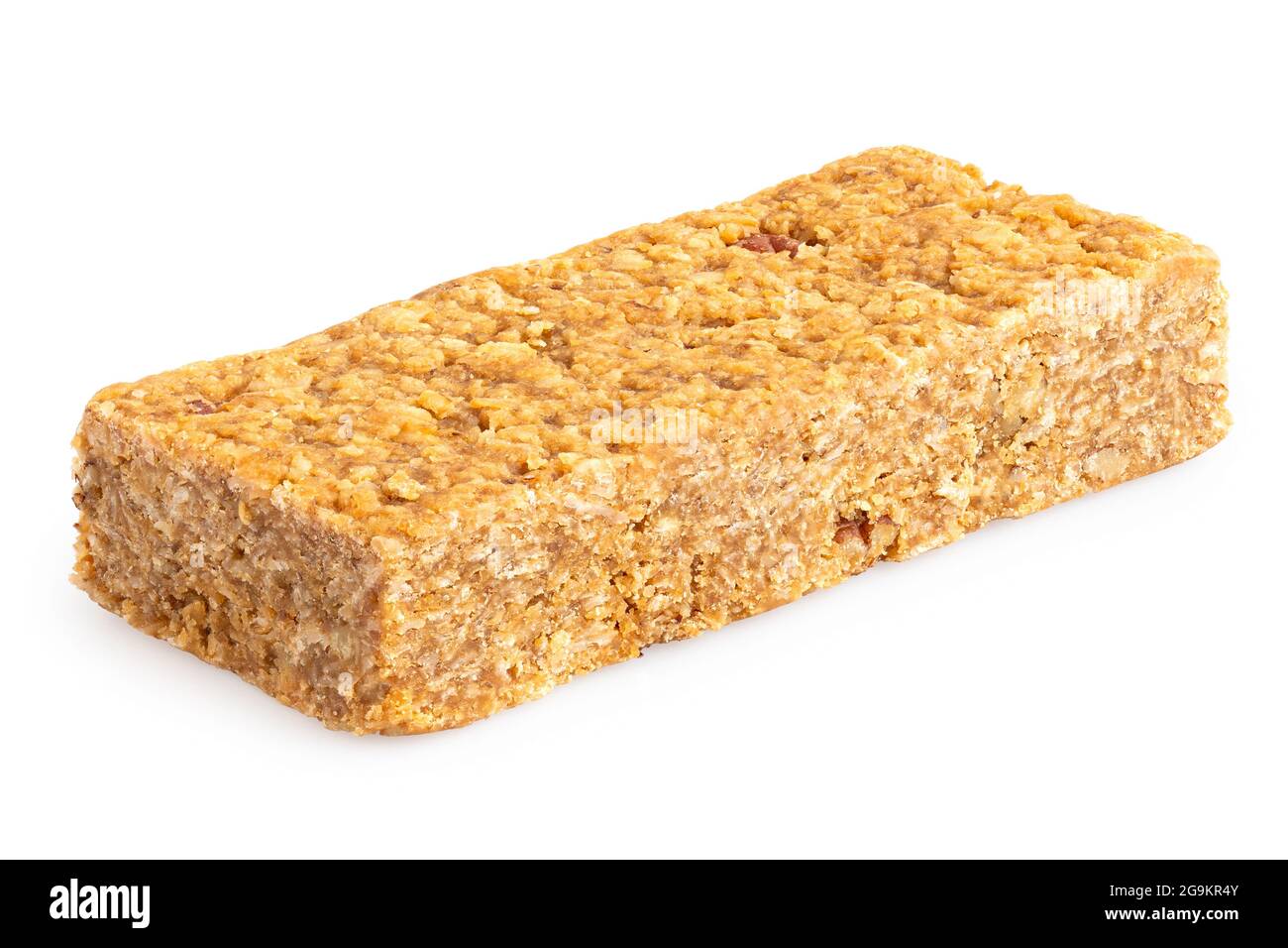 Oat flapjack with nuts isolated on white Stock Photo Alamy