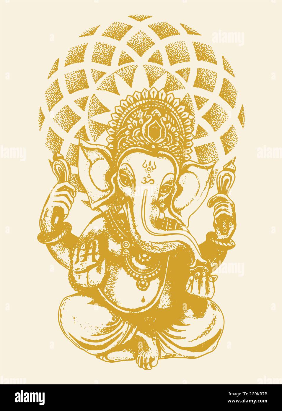 Sketch of Lord Shiva's son, Lord Ganesha, on a light background with free  space for text Stock Photo - Alamy