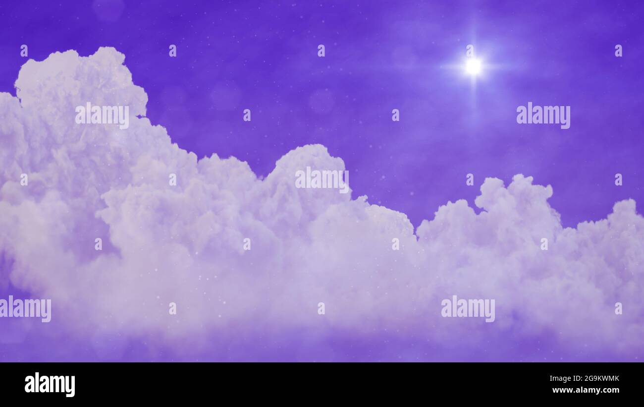 mysterious night cumulus clouds and star backdrop - cg abstract 3D ...