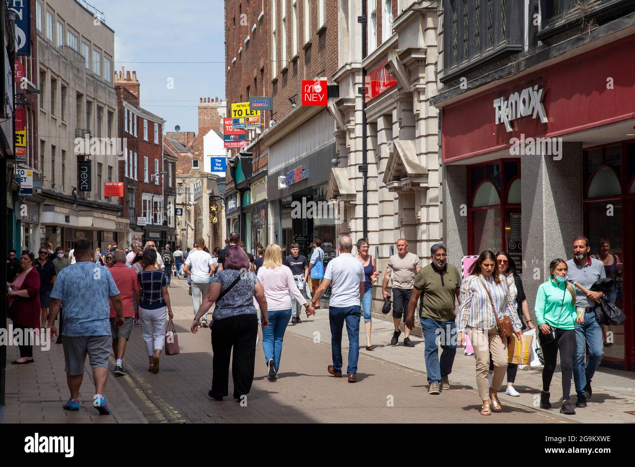 People Visiting Shops on Coney Street in York, UK Stock Photo Alamy