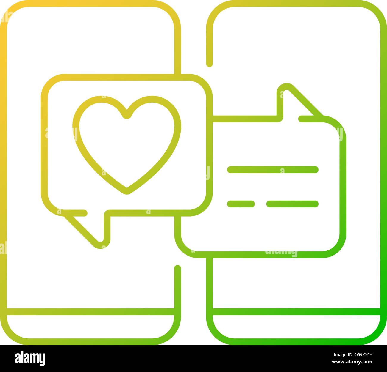 Online dating gradient linear vector icon Stock Vector