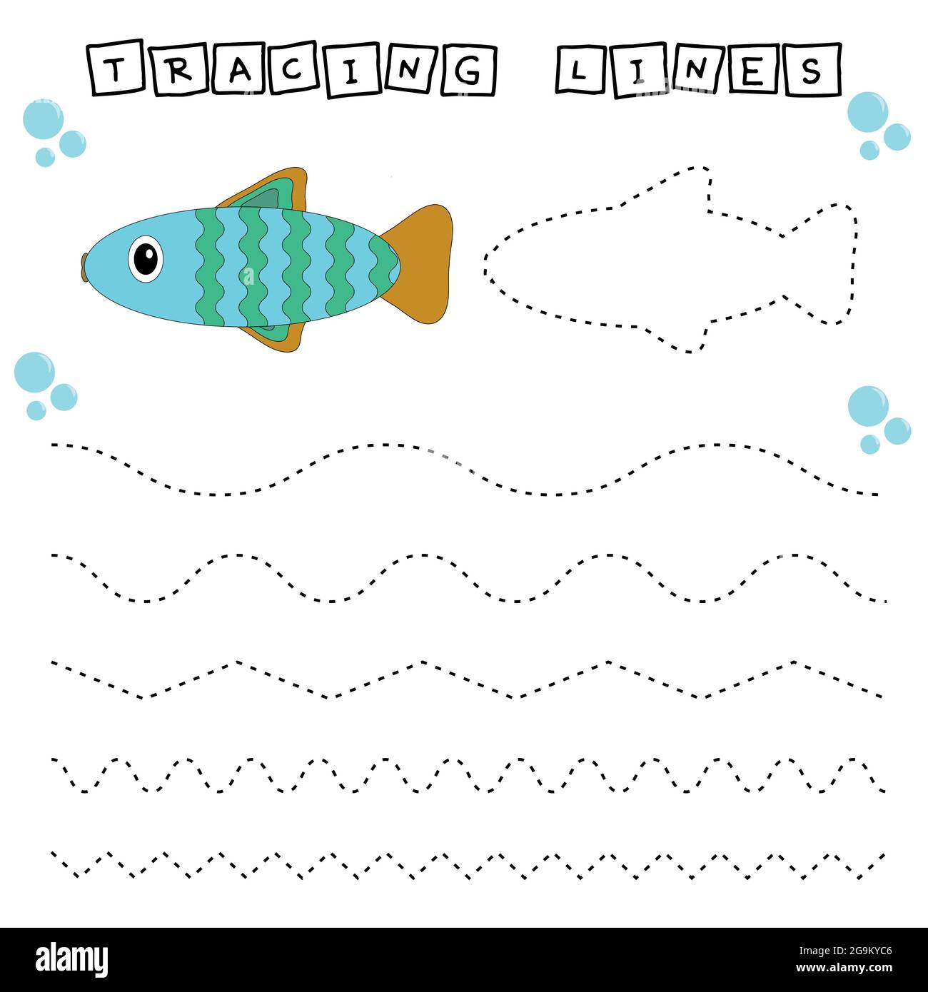 Tracing Dashed Lines Tracing Worksheet Preschool Stock Illustration  1719332854