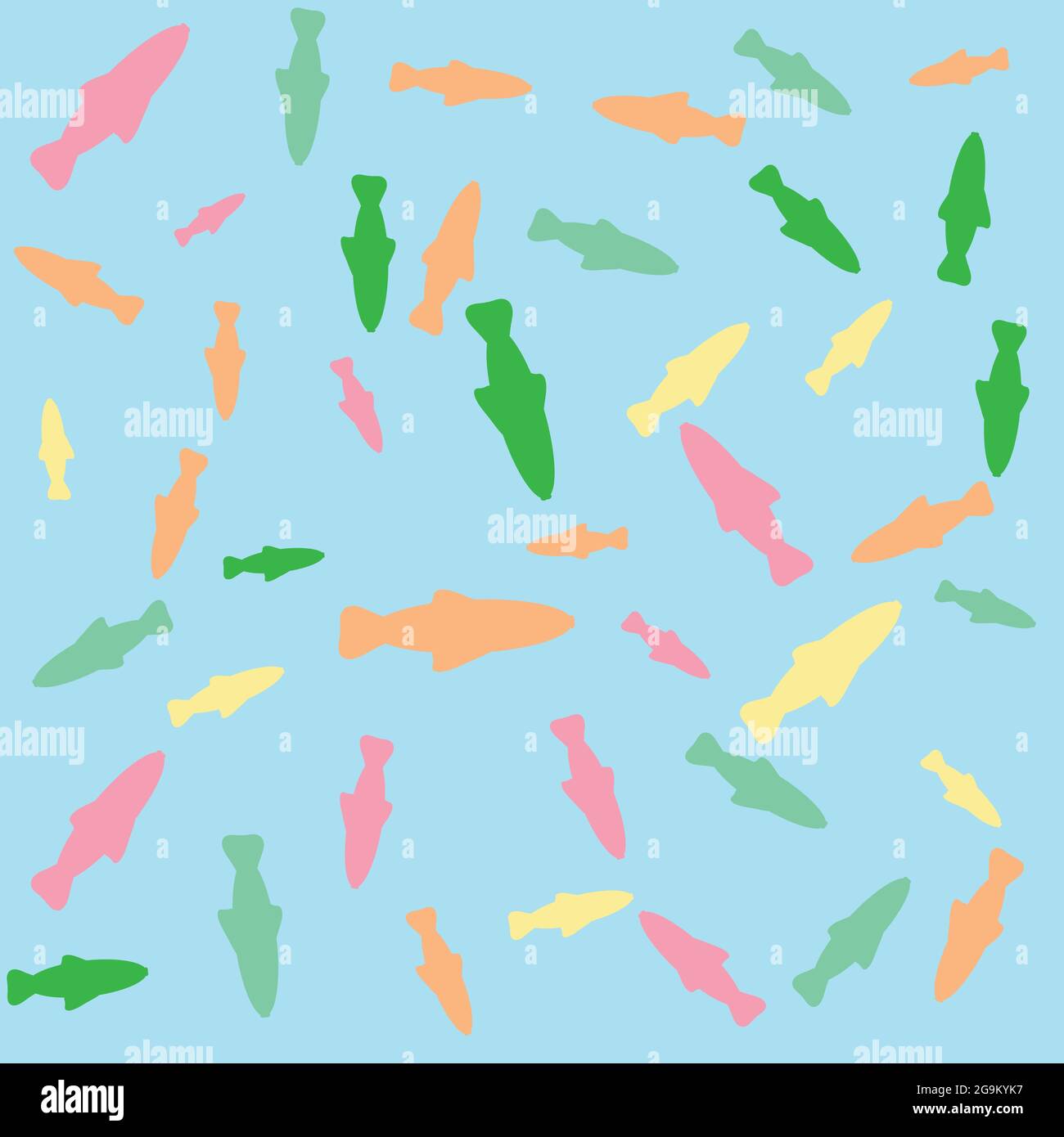 Fish Pattern Blue Background Fish pattern on a blue background. Cute fishes Stock Vector Image & Art ...