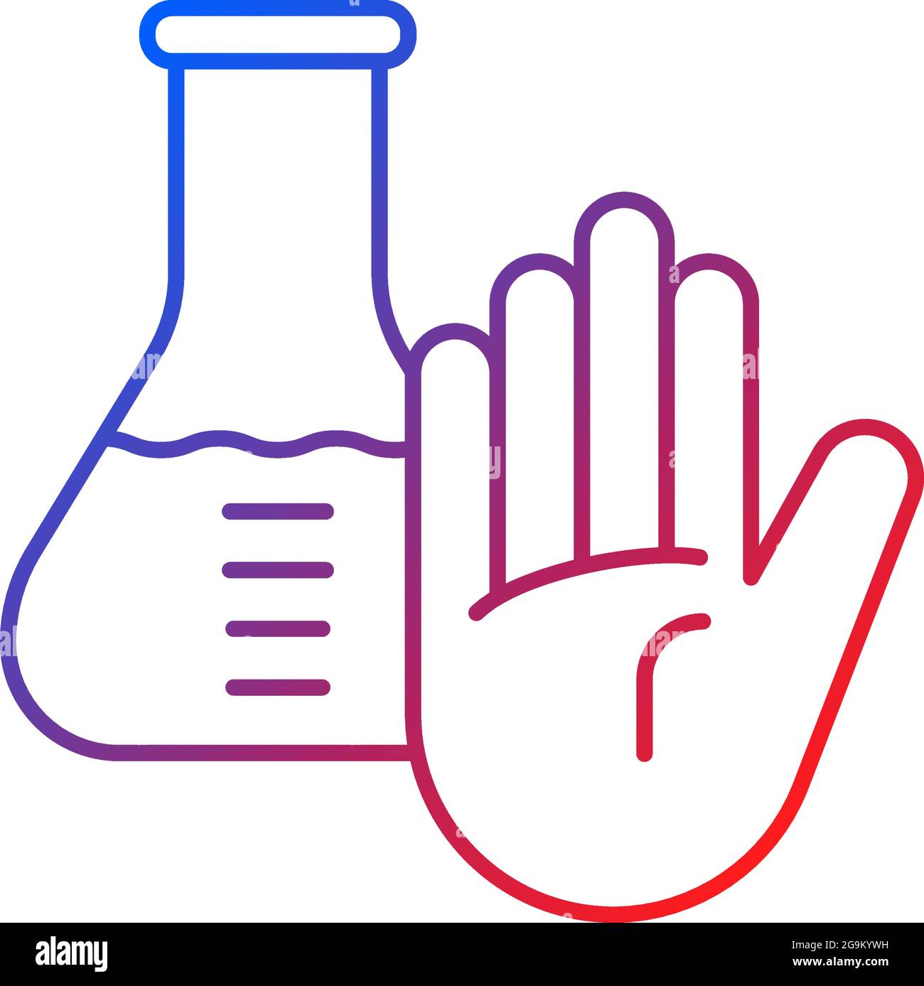 No chemical testing gradient linear vector icon Stock Vector