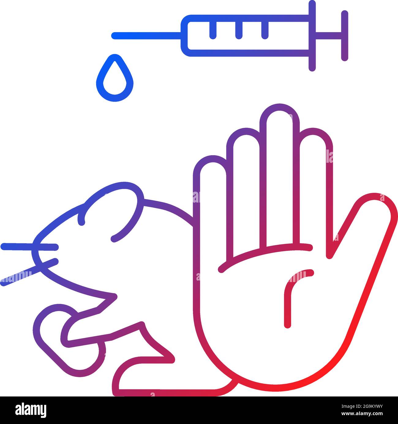 No hamster testing gradient linear vector icon Stock Vector