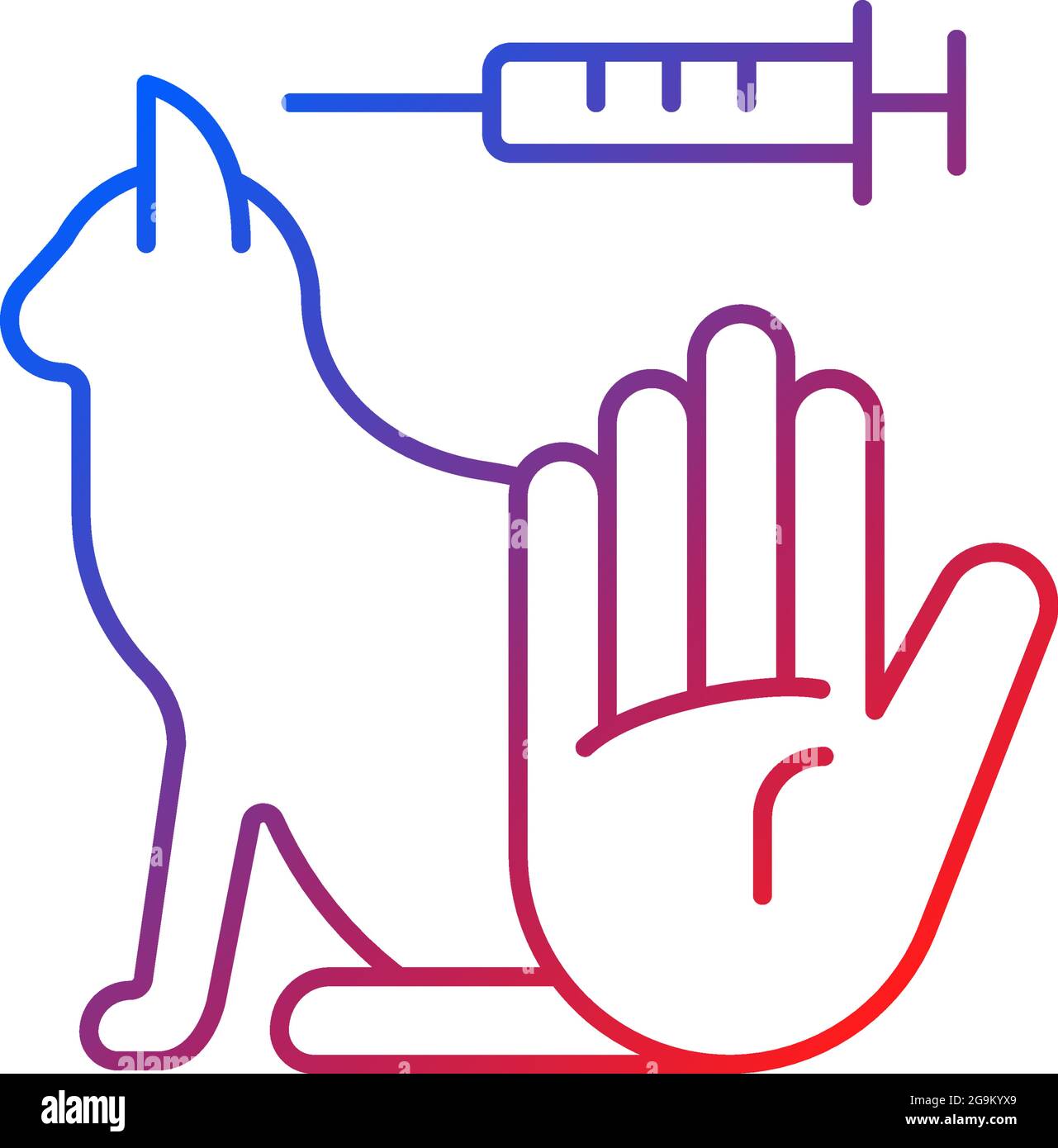 No cat testing gradient linear vector icon Stock Vector