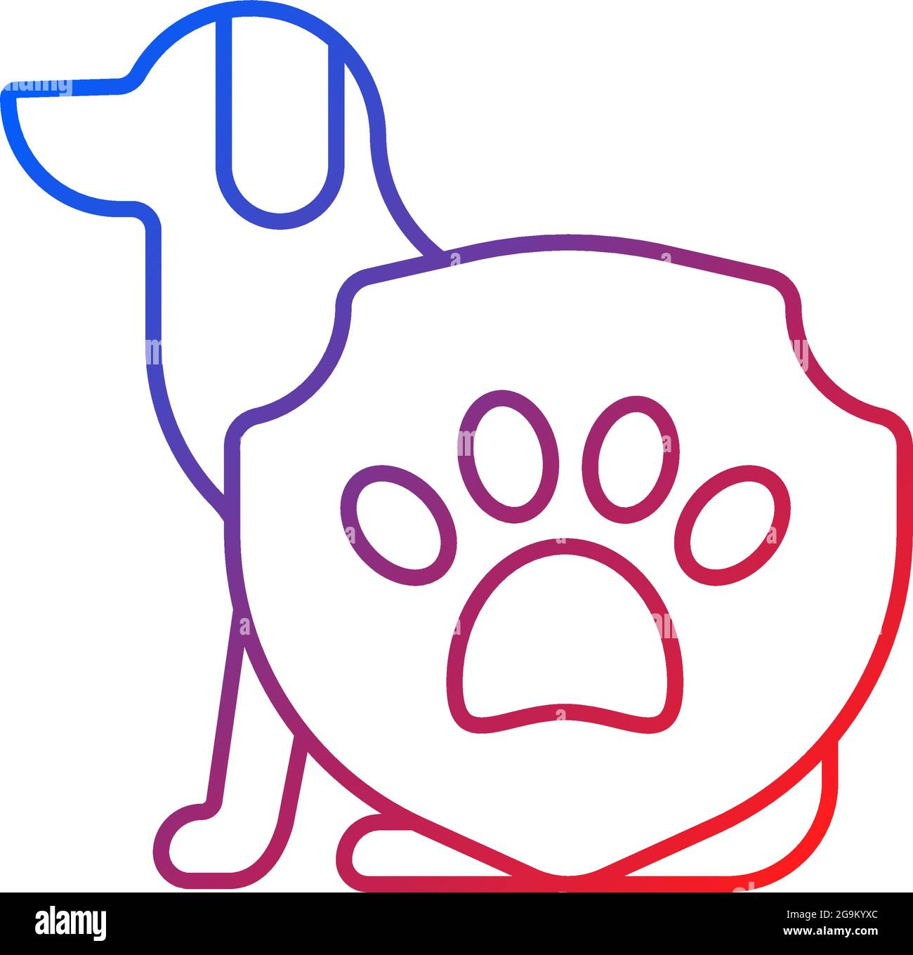 Animal protection gradient linear vector icon Stock Vector