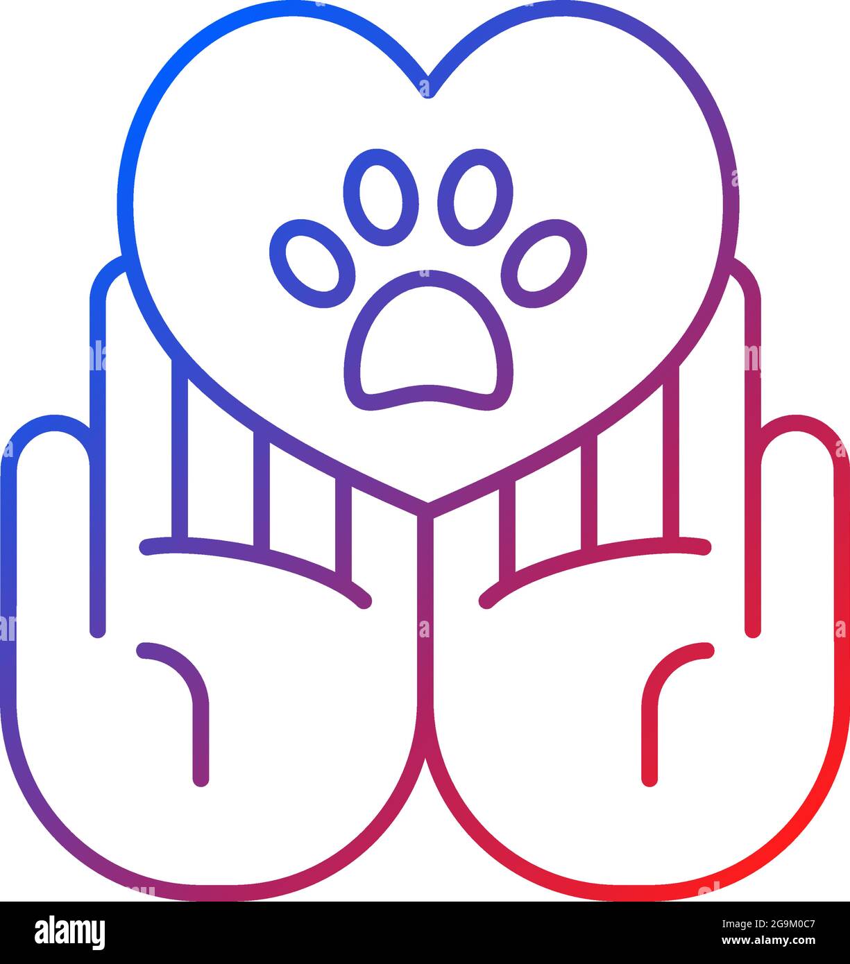 Animal friendly gradient linear vector icon Stock Vector
