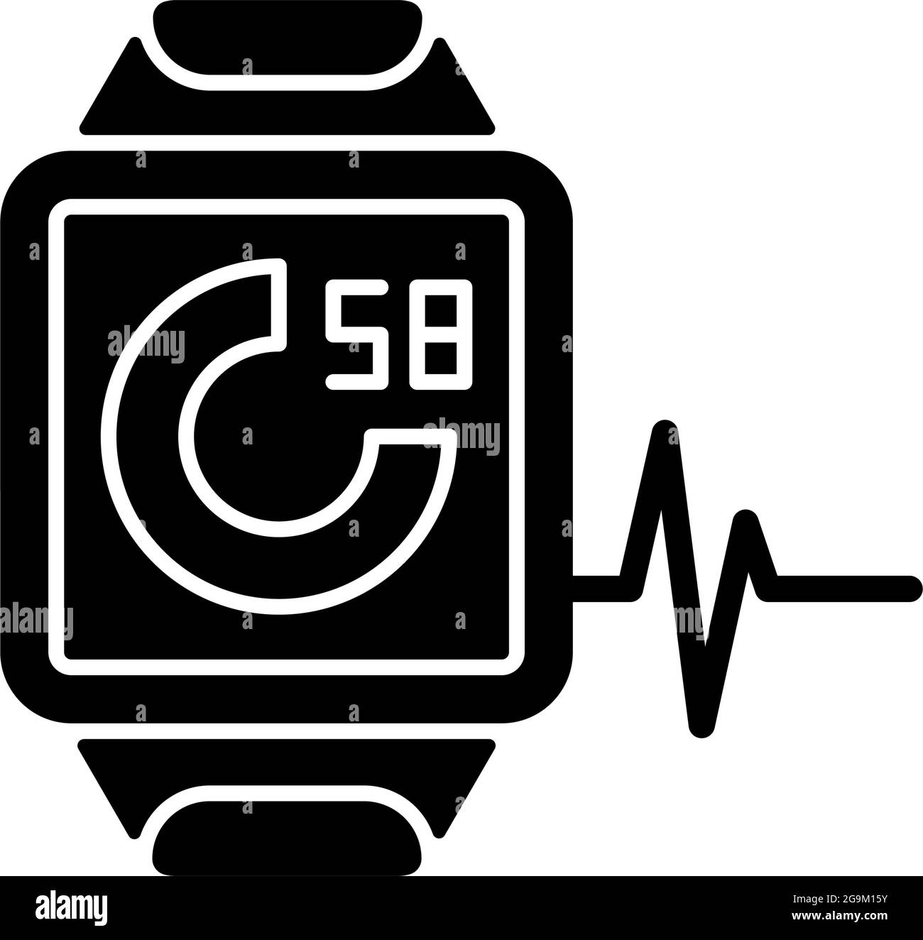 Online fitness activity tracker black glyph icon Stock Vector Image