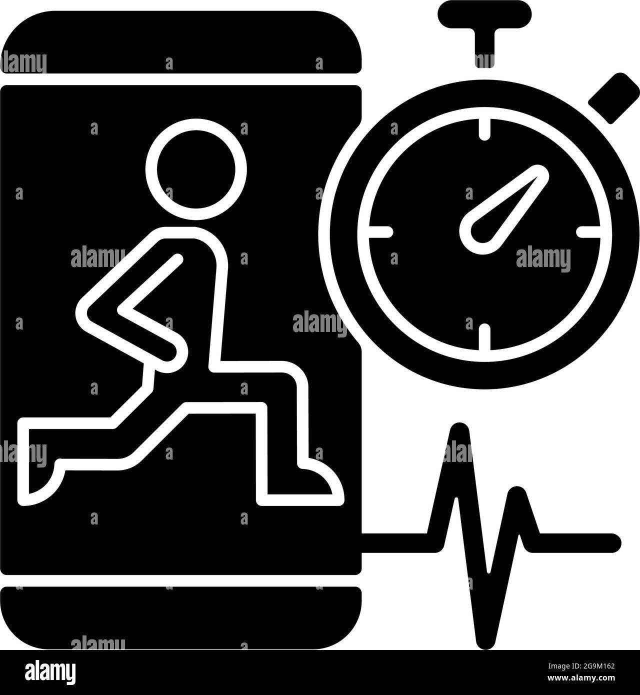 High intensity and intervals workout black glyph icon Stock Vector ...