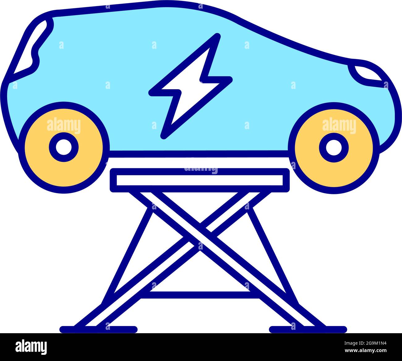 EV keeping blue RGB color icon. Stock Vector