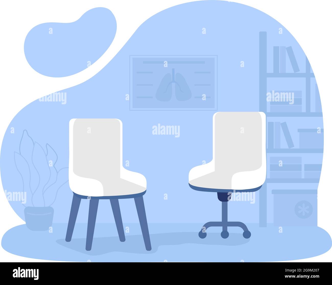 Armchairs for office room 2D vector isolated illustration Stock Vector